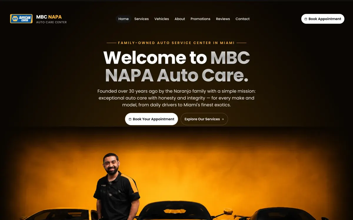 MBC NAPA Auto Care website