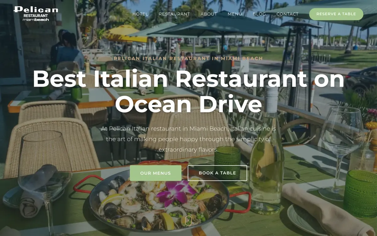 Pelican Restaurant Miami Beach website