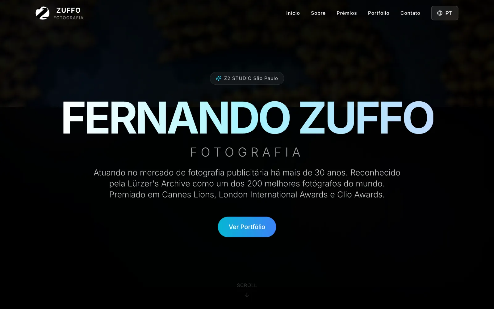 Fernando Zuffo advertising photography website homepage built by VICE SEO