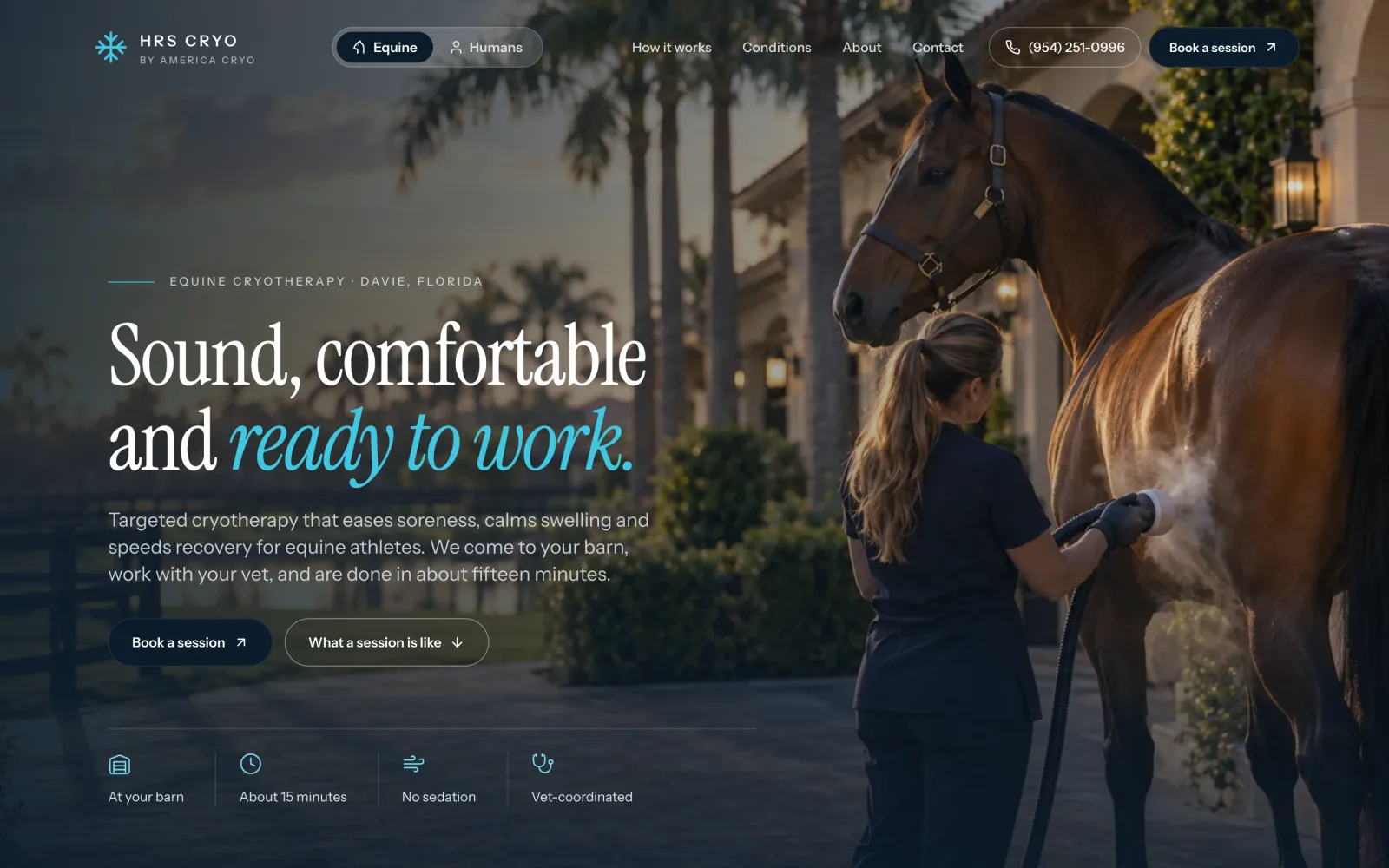 HRS CRYO equine cryotherapy homepage
